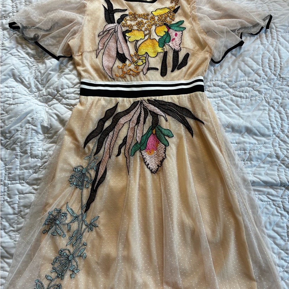 Floral Embroidered Floral Dress